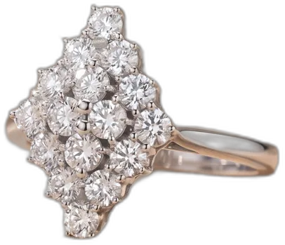 Diamond cluster ring — AI-assisted jewelry photography