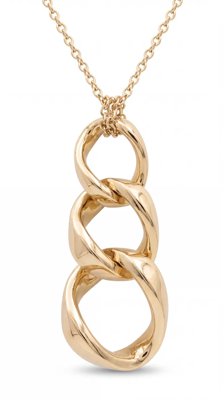 Gold chain-link pendant — product photography for jewelry brands in Lebanon