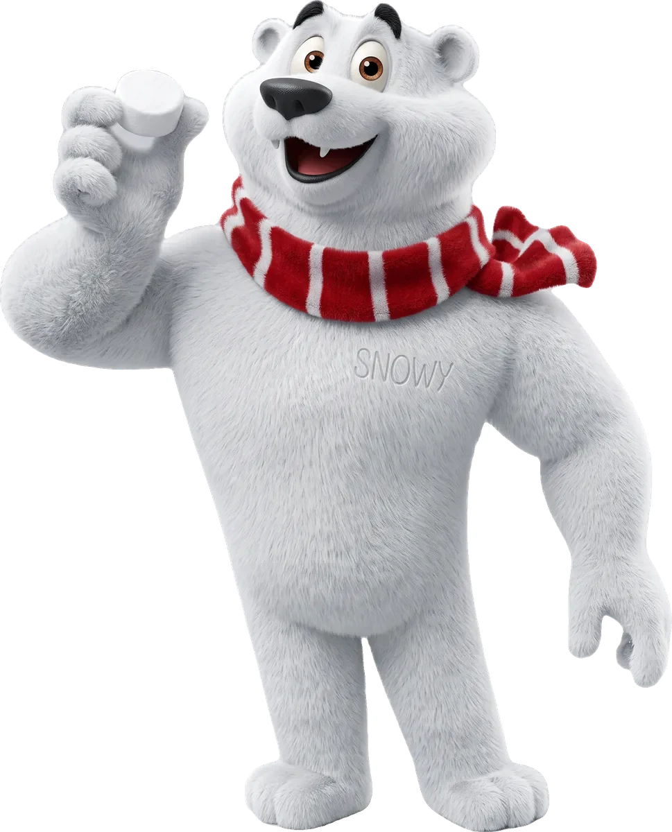 Snowy the polar bear, Poppins character rebuilt by Good Timbers